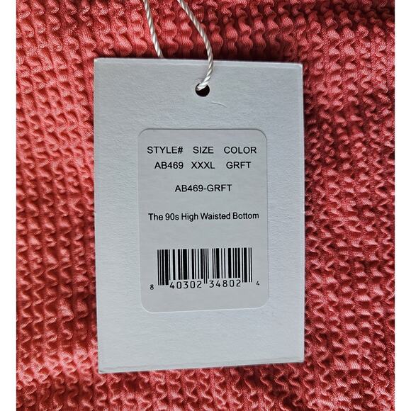 ANDIE XXXL Bikini Swim Bottom Pink Texturize 90s High Waist ISHRA x ANDIE NEW - Picture 6 of 6